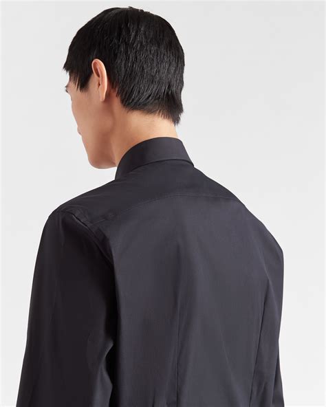 prada stretch cotton shirt|Black Stretch Cotton Shirt .